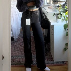 Pull&Bear Women's Dark Straight Leg Jeans